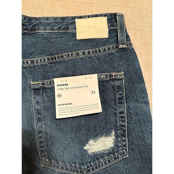 AG Womens Phoebe Vintage Distressed High-Waisted Cotton Tapered Leg Jean Size 31 - Picture 7 of 8